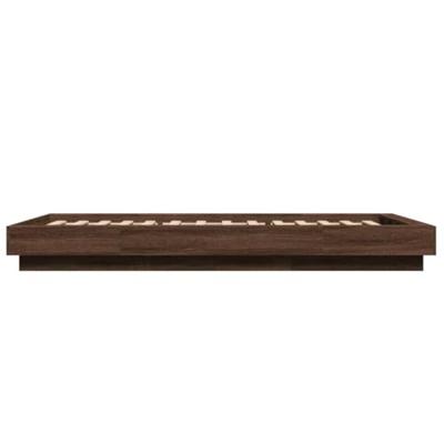 Bedframe met LED-verlichting bruin eikenkleurig 75x190 cm
