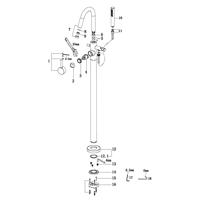 Wiesbaden Badkraan Caral Vrijstaand Mengkraan Compleet Gunmetal - thumbnail