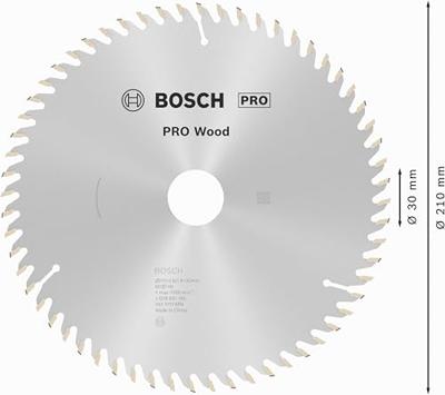 Bosch Accessories Optiline Wood 2608641190 Hardmetaal-cirkelzaagblad 210 x 30 x 2.8 mm Aantal tanden: 60 1 stuk(s)