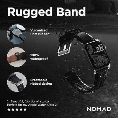 Nomad Rugged band / black hardware (45-49mm) - Black Nomad Rugged band / black hardware (45-49mm) - Black