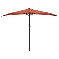 VidaXL Balkonparasol half met aluminium paal 300x155x223 cm terracotta - thumbnail