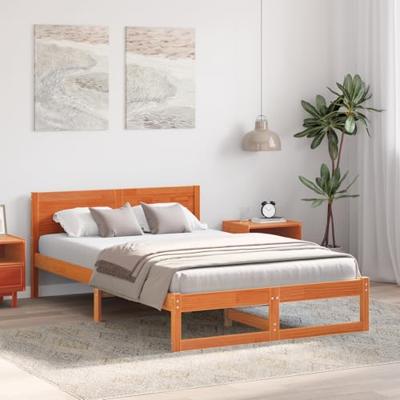 Bedframe Wasbruin 140 x 190 cm Massief grenenhout