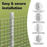 VidaXL Hek met paal zilver 1,2 x 25 m staal - thumbnail