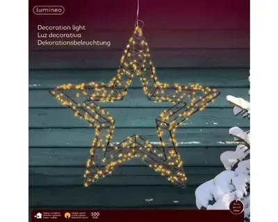 Lumineo micro led ster 38cm-500l zwart/klassiek warm