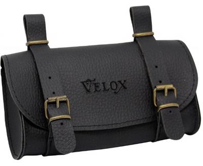 Velox zadeltas vintage skai leer zwart