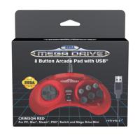 Retro-Bit - SEGA Mega Drive 8-Button USB Controller (Crimson Red) - thumbnail