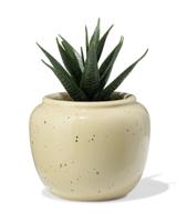 HEMA Bloempot ⌀7x6.6cm keramiek spikkels beige (wit) - thumbnail