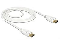 Delock 85509 DisplayPort-kabel DisplayPort Aansluitkabel DisplayPort-stekker 1.5 m Wit Vergulde steekcontacten, Verdraaid, Afgeschermd (drievoudig), 4K UHD - thumbnail