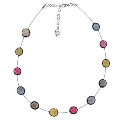 Meerkleurige Palmnoot Puntos Regenboog Ketting van Yokomeshi