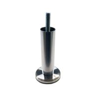 Stalen meubelpoot rvs look rond ø 2,5 cm en hoogte 10 cm (M8) - thumbnail