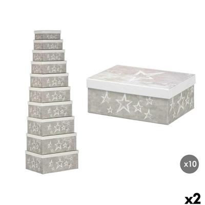 Decoratieve Doos Pincello Wit Grijs Karton (2 Stuks)