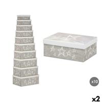 Decoratieve Doos Pincello 63 Wit Grijs Karton (2 Stuks) - thumbnail