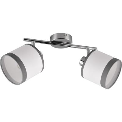 Chromen LED Plafondlamp 2-lichts E14 Fitting. Rond Metaal. Max 10W
