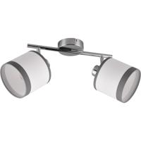 Chromen LED Plafondlamp 2-lichts E14 Fitting. Rond Metaal. Max 10W - thumbnail