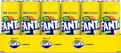 Frisdrank fanta lemon zero blik 330ml | 24 stuks