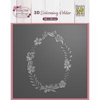 Nellie's Choice • 3d embossing folder pasen bloemenkrans 15x15cm - thumbnail
