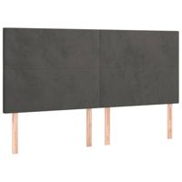 Hoofdborden 4 st 80x5x78/88 cm fluweel donkergrijs - thumbnail