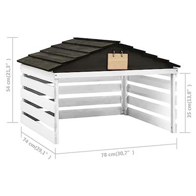 Overkapping voor grasmaaier 78x74x54 cm vurenhout zwart en wit