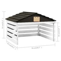 Overkapping voor grasmaaier 78x74x54 cm vurenhout zwart en wit - thumbnail