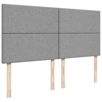 Boxspring met matras stof lichtgrijs 180x200 cm - thumbnail