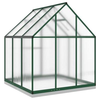 Tuinkas met basisframe 169x169x202 cm aluminium groen - thumbnail