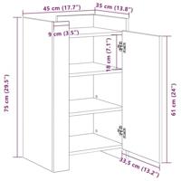 Dressoir Zwart Eiken 45 x 35 x 75 cm Bewerkt hout - thumbnail