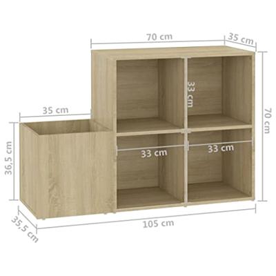 VidaXL Opbergkast 105x35,5x70 cm bewerkt hout sonoma eikenkleurig VidaXL Opbergkast 105x35,5x70 cm bewerkt hout sonoma eikenkleurig