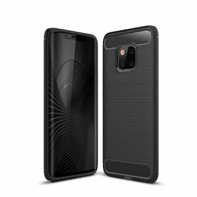 Geborsteld textuur koolstofvezel schokbestendige TPU Case voor Huawei Mate 20 Pro (zwart)