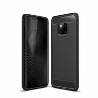 Geborsteld textuur koolstofvezel schokbestendige TPU Case voor Huawei Mate 20 Pro (zwart) - thumbnail