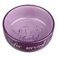 TRIXIE VOERBAK / WATERBAK THANKS FOR SERVICE KERAMIEK ASSORTI 11 CM 300 ML 4 ST - thumbnail