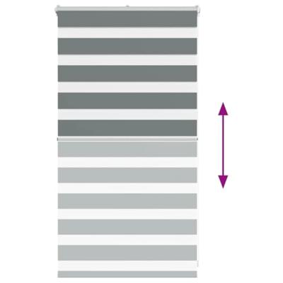 VidaXL Zebra rolgordijn 80x100 cm stofbreedte 75,9 cm donkergrijs