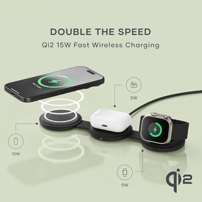 Satechi OntheGo 3-in-1 wireless oplader (15W) - Black - thumbnail