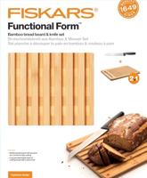 Fiskars Functional Form Set bamboe broodsnijplank en mes - thumbnail