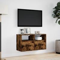 Tv-wandmeubels met LED 2 st 41x31x45 cm gerookt eikenkleurig - thumbnail