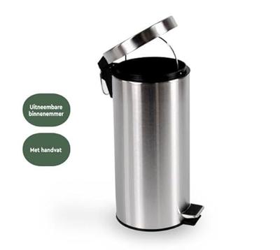 Pedaalemmer brasq 30 liter rvs