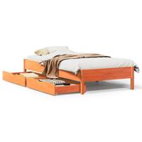 Bedframe zonder matras massief grenenhout wasbruin 90x200 cm - thumbnail