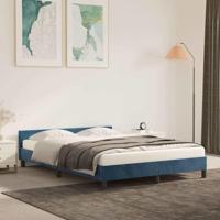 Bedframe zonder matras 140x190 cm fluweel donkerblauw - thumbnail