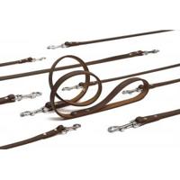 Hondenriem van leer 130cm x 16mm bruin - thumbnail