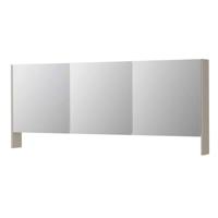 INK SPK3 Spiegelkast - 180x14x74cm - 3 deuren - dubbelzijdige Spiegel - open planchet - schakelaar en stopcontact - MDF lak Mat kasjmier grijs 1110429 - thumbnail