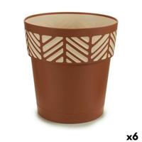 Zelfwaterende bloempot Stefanplast Orfeo Terra cotta Plastic 25 x 25 x 25 cm (6 Stuks) - thumbnail