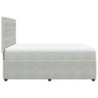Boxspring met matras fluweel lichtgrijs 140x200 cm - thumbnail