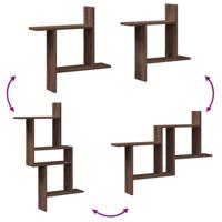 Wandschappen 2 st 50x12x50 cm bewerkt hout bruin eikenkleurig - thumbnail