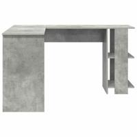 Hoekbureau Beton Grijs 140 x 113,5 x 75 cm Bewerkt hout - thumbnail