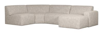 WOOOD Avelon U-Bank - Polyester - Naturel Melange - 78x315x205