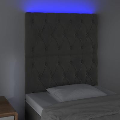 Hoofdbord LED 90x7x78/88 cm fluweel donkergrijs