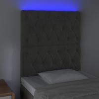Hoofdbord LED 144x7x118/128 cm fluweel donkergrijs - thumbnail