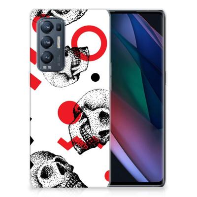Silicone Back Case OPPO Find X3 Neo Skull Red Silicone Back Case OPPO Find X3 Neo Skull Red