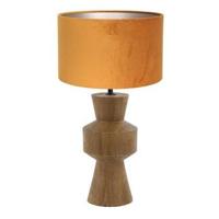 Light Living tafellamp Gregor - goud - hout - 17 cm - E27 fitting - - thumbnail
