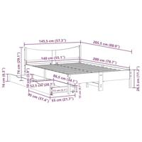 Bedframe met lades massief grenenhout 140x200 cm - thumbnail