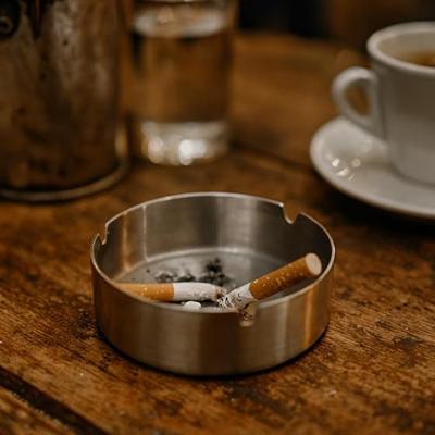 Asbak Polyflame Zilverkleurig Klassiek Roestvrij staal metaal Ø 8 cm